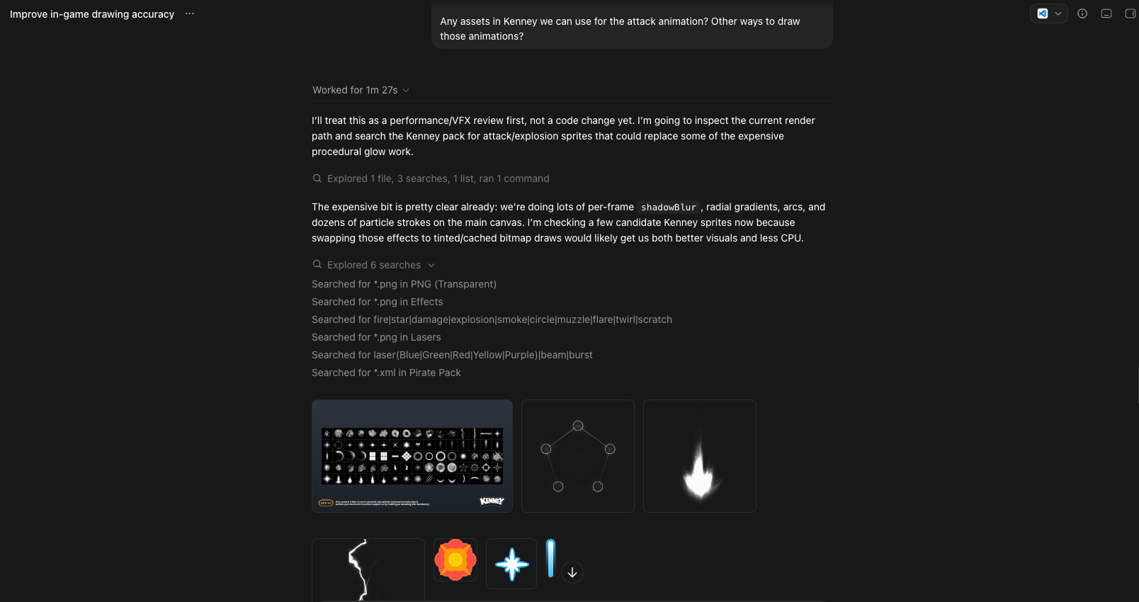 Explore assets in a large pack